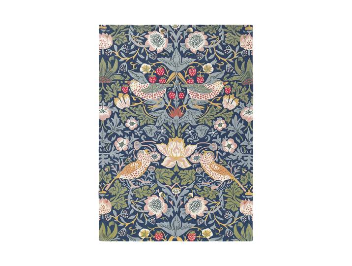 Designer Teppich „Strawberry Thief“ - handgetuftet, aus 100% reiner Schurwolle Indigo 170 x 240 cm Morris & Co