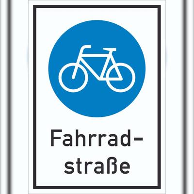 HB-Druck Schild Fahrradstraße A4 Rückseite selbstklebend