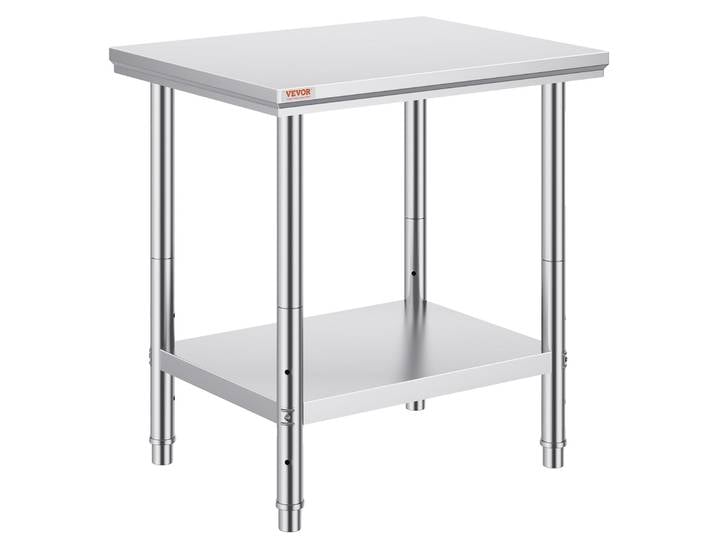 VEVOR Table en acier inoxydable 60X76cm Table de travail avec 3 niveaux de hauteur Gastronomie Gastro Table de découpe pour cuisine Restaurant