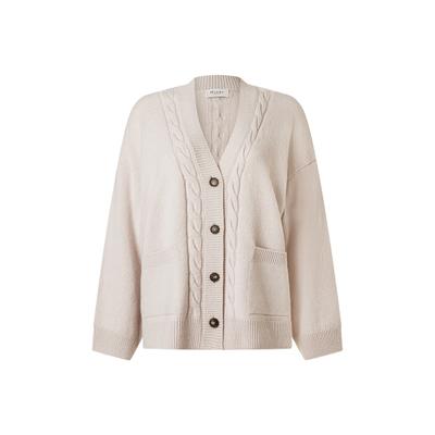 Strickjacke MAERZ MUENCHEN "Maerz Muenchen 254600 Strickjacke Damen Bekleidung", Damen, Gr. 36, beige, 100% Schurwolle, Strickjacken Strickjacke