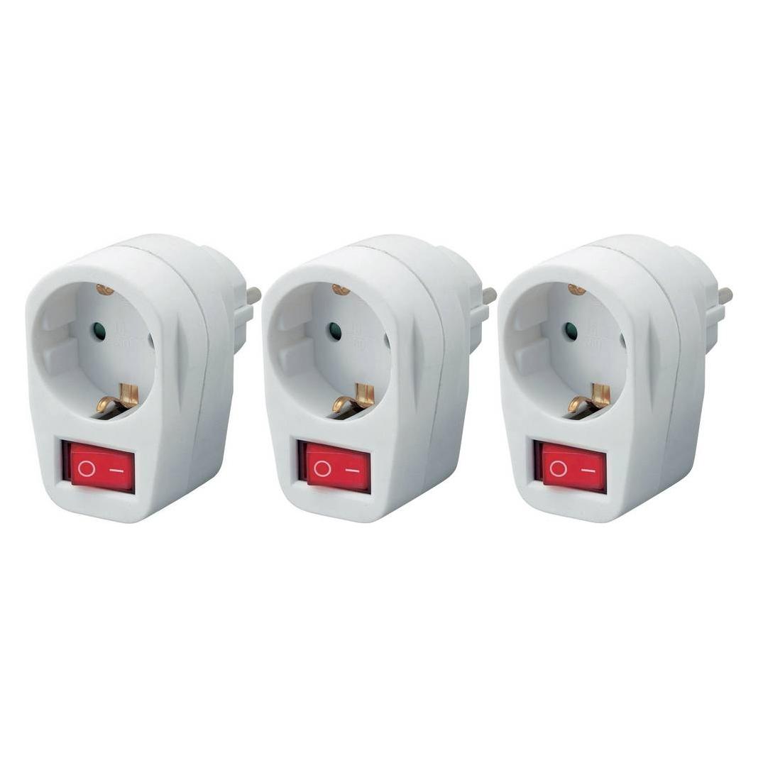 Basetech Schaltbare Zwischensteckdose 3er Set Weiss (3x) (null)
