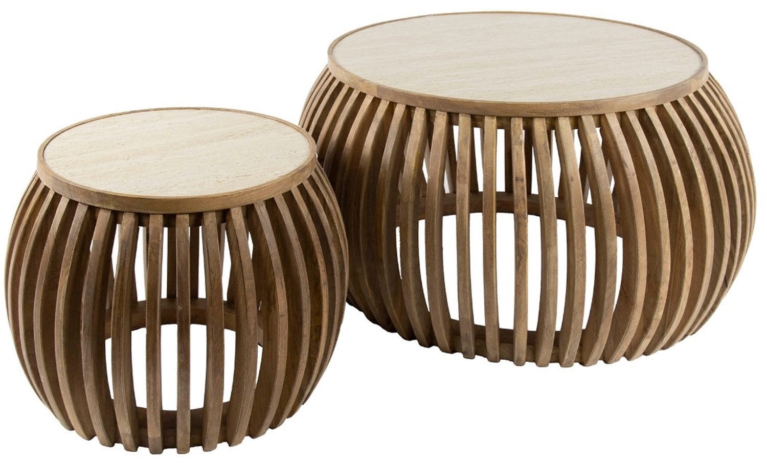 Fraaai Shane salontafel set van 2 curve - zand