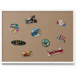 MAGNETTAFEL 70x50 cm Weißer Rahmen Hellbraun