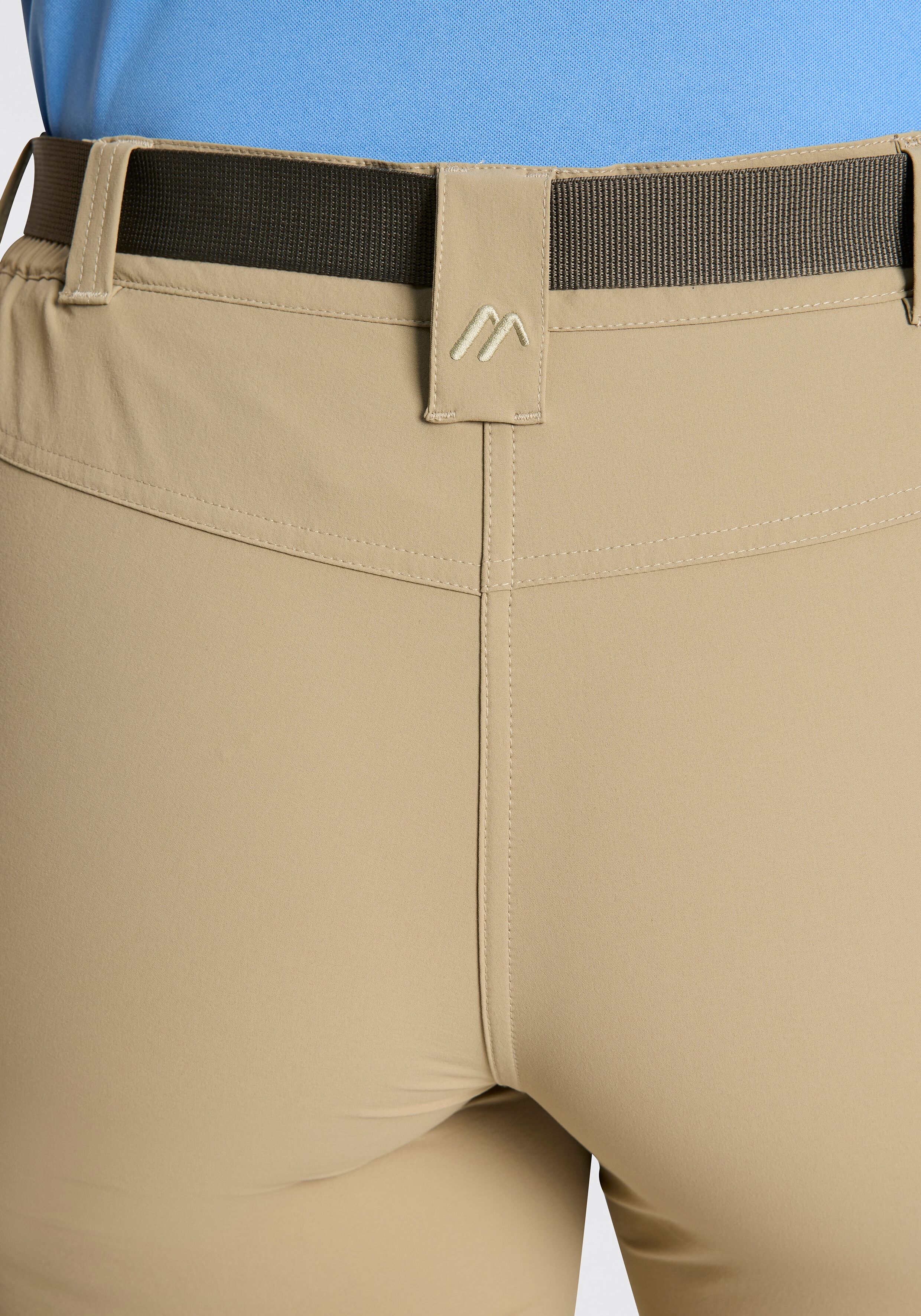 Bermudas MAIER SPORTS "D GG Outdoorhose", Damen, Gr. 48, N-Gr, beige, Web, Obermaterial: 90% Polyamid, 10% Elasthan, unifarben, Hosen Bermudas, mit zwei eingelassenen Taschen, atmungsaktiv, wasserabweisend beige 48, N-Gr