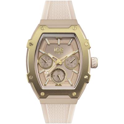 Multifunktionsuhr ICE-WATCH "ICE boliday - Alu - Small - MT", beige (beige, beige, goldfarben), Armbanduhren, Damen, beige, Quarzuhr, Armbanduhr, Damenuhr, analog, Datum, 12/24-Stunden-Anzeige