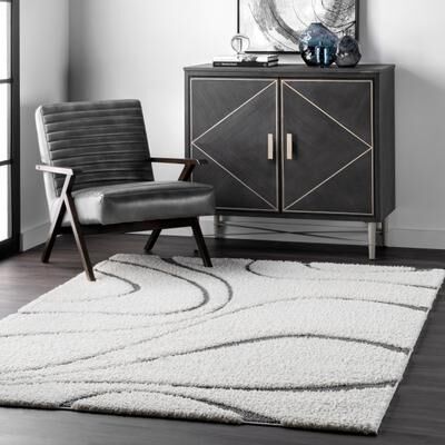 Nuloom Krista Contemporary Swirls Shag Area Rug