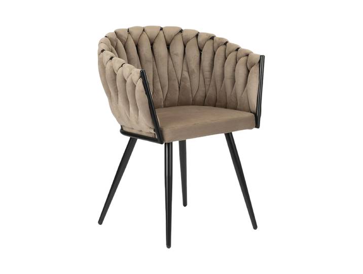 Design Armlehnstuhl „Wave“ Samtbezug Sand Global Interiors
