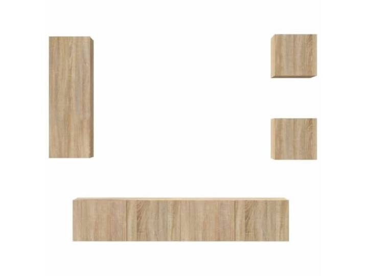 Makastle 5-TLG. TV-Schrank-Set Sonoma-Eiche Holzwerkstoff