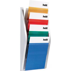 Helit Prospekthalter H62701-00, the arc, silber, Wandprospekthalter, Kunststoff, 4 x A4