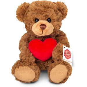 Teddy-Hermann Kuscheltier 913306, Teddy mit Herz braun, ab 0 Jahre, 20 cm