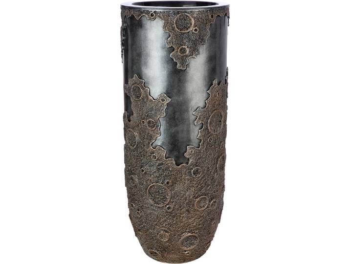 Übertopf GILDE Übertopf XXL rund Nebula anthrazitfarben , braun (goldfarben, schwarz), B:36cm H:90cm T:36cm Ø:36cm, Fiberglas, Pflanzgefäße, Übertopf, Übertopf, XXL, Nebula, Pflanzgefäß, Indoor, Dekoration, Wohnzimmer
