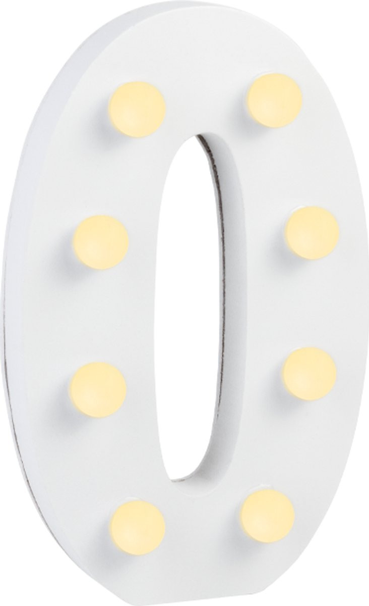 Paper Dreams LED Letter Cijfer 0 Verlichting voor op tafel