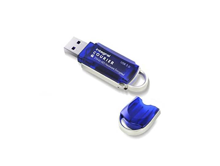 Integral Memory 8 GB Courier-197 USB-stick, 256-bits hardware-gecodeerde 3.0 USB Secure Stick USB - FIPS 197 gecertificeerd, Brute-Force wachtwoordbeveiliging & Super USB 3 stick overdrachtssnelheden