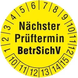 Beha Amprobe Prüfetiketten 1238D Prüfetiket, Messtechnik, Gelb