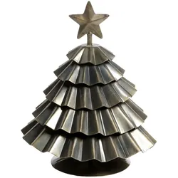 Chic Antique Deko Weihnachtsbaum aus Eisen, H17/Ø 12 cm, Antique messing