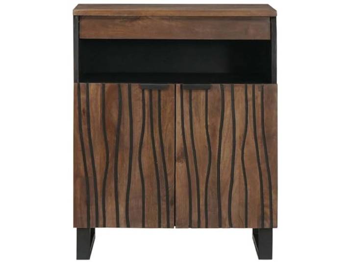 KTHLBRH Sideboard braun 60 x 33,5 x 75 cm Mango Massivholz 2 Türen, integrierte Einlegeböden, strukturierte Oberfläche, einfache Montage, langlebig