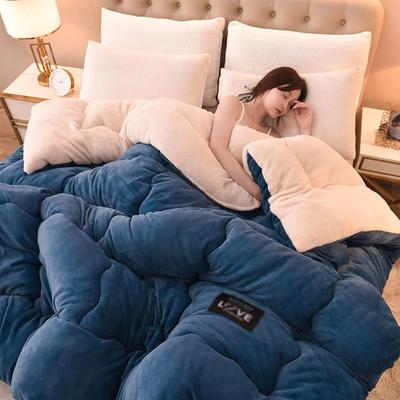 Uplifted Finds Thick Flannel Fleece Comforter Quilt For Cold Nights thicker 200 X 230 Cm 4 Kg blue
