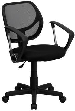 Flash Furniture Low Back Mesh Swivel Task Office Chair with Curved Square Back and Arms