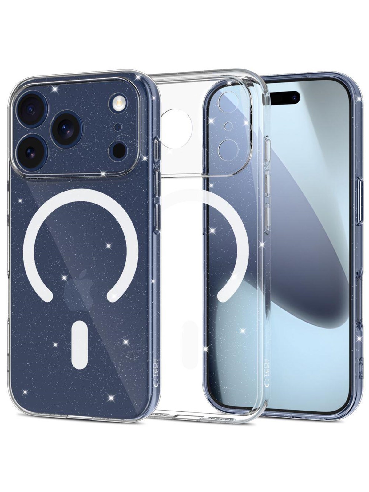 Tech-Protect FlexAir MagSafe Case for iPhone 17 Pro - Clear Glitter