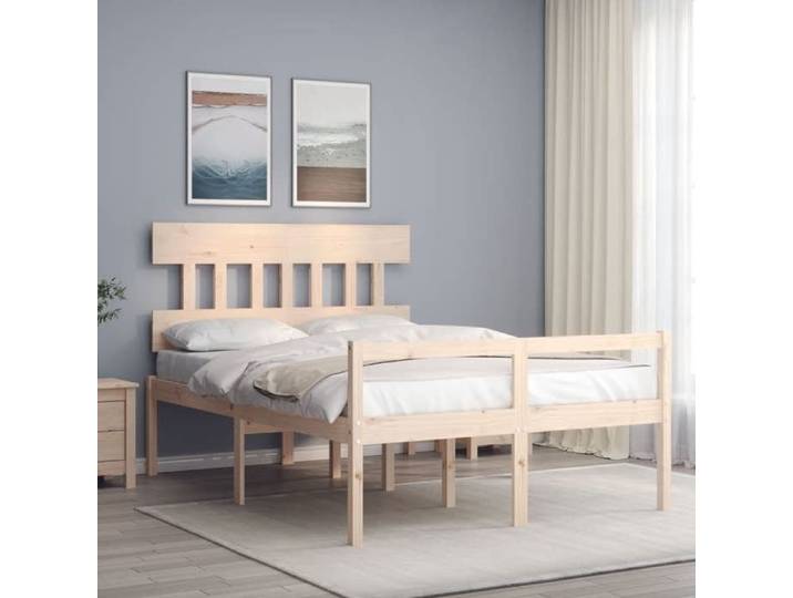 Lit pour personne âgée sans matelas 140x190 cm bois massif 3195396