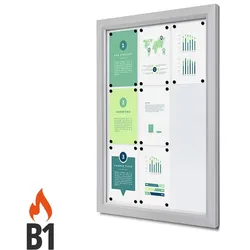 Schaukasten außen IP56 9x A4, ESG Sicherheitsglas B1 wetterfest Schaukasten aussen 9xA4