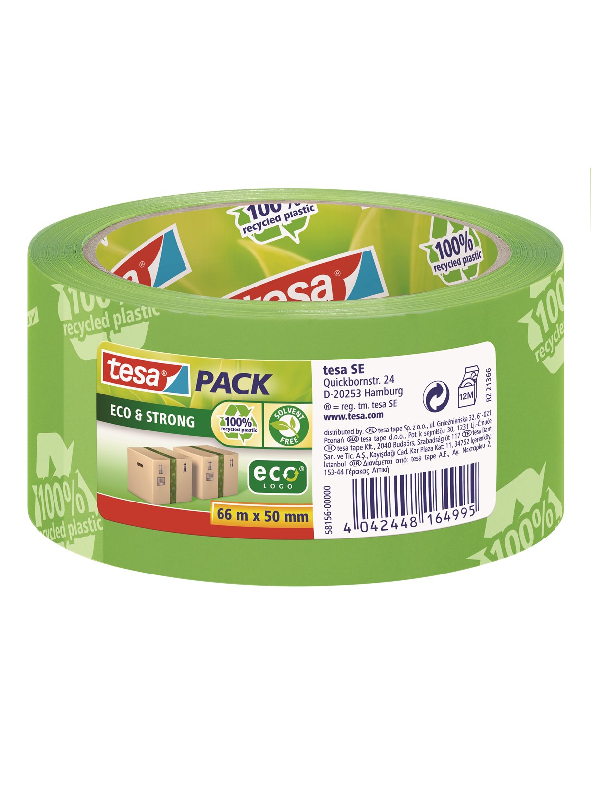 tesa pack eco & Strong Verpackungsklebeband 50 mm x 66 m