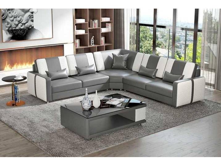 JVmoebel Ecksofa Moderne L-Form Eckcouch in Orange mit Kunstleder-Oberfläche, 3 Teile, Made in Europa