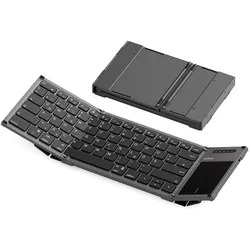 INATECK Faltbare Tastatur mit Touchpad, KI-Taste, BT 5.3, bis 3 Geräte mit Bridge Funktion, USB-C