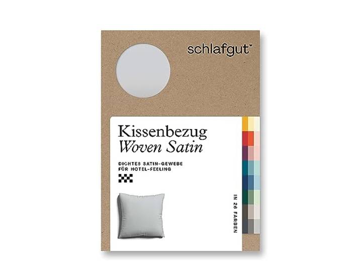 schlafgut Woven Satin Kissenbezug 40x40cm Grey Light, Hotelqualität seidig