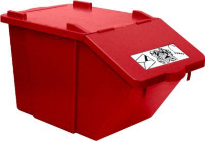Wertstoffsammler Ökonom, stapelbar, 45 l, rot