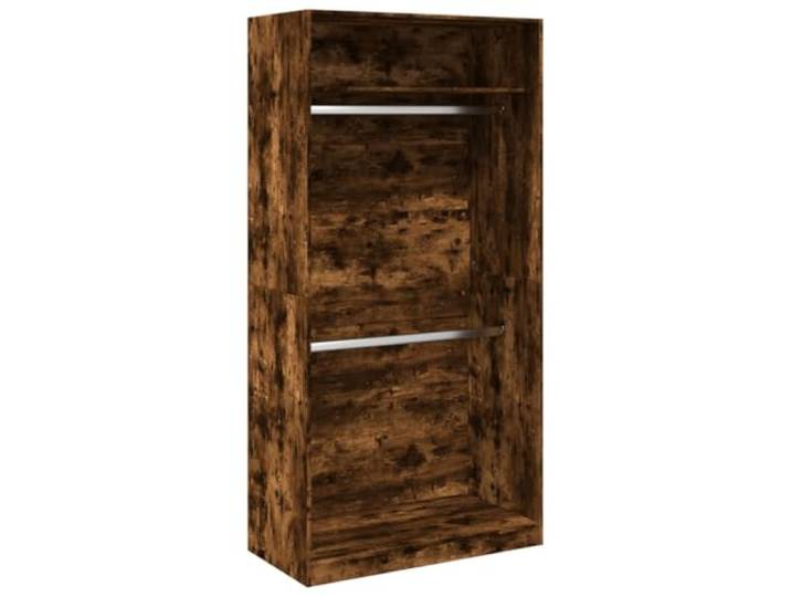 smnyxs Kleiderschrank, Raucheiche, 100 x 50 x 200 cm, Holz 2 Fächer, glatte Oberfläche, Feuchtigkeitsbeständigkeit, Wandbefestigung, Schlafzimmer, Flur, kleiner Raum