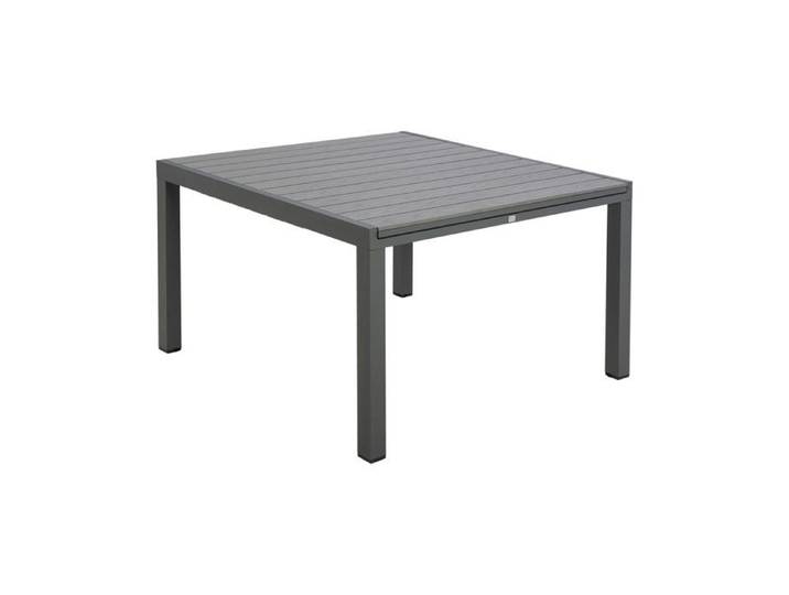 Table en alu carree extensible 120x120- 180 cm coloris Bois Gris