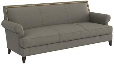 Juliana Leather Sofa - Sage Leather, Sage Sierra - Ballard Designs
