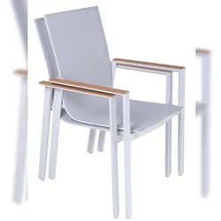 DELUKE Gartenstuhl 2er Set JULIAN - Kunststoff, Natur | Stapelstühle Wetterfest Gartenstühle Outdoor Essstühle