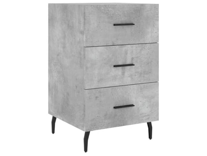 fsahslih Nachttisch Betongrau 40x40x66 cm Beistelltisch mit Schubladen Moderne Nachtkommode in Beton-Optik mit stabilen Metallfüßen und viel Stauraum für Ihr Schlafzimmer.