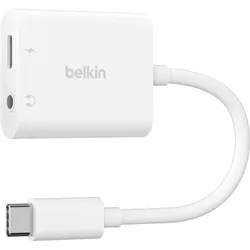 Belkin RockStar™ 3,5-mm-Klinken-Audio- und USB-C-Ladeadapter (60 W) weiß