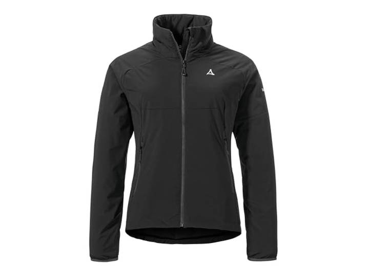Schöffel Damen Ins Jacket Style Salza WMSs, funktionale Fahrrad Regenjacke mit 4-Wege-Stretch, MTB Jacke mit vorgeformter Passform und Belüftungsöffnungen, black, 42