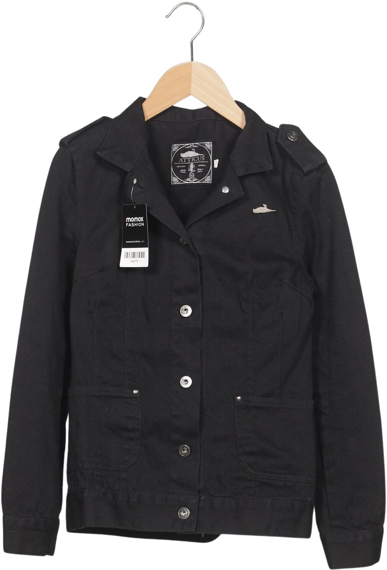 Atticus Damen Jacke, Schwarz, Gr. XS, Baumwolle - Second Hand