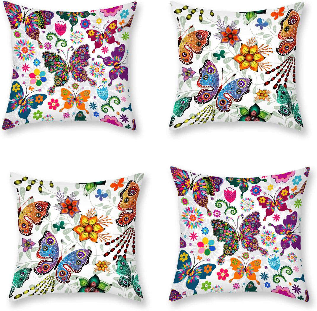 Brayden Studio Batina Indoor / Outdoor Geometric Square Cushion Cover White/Green/Red