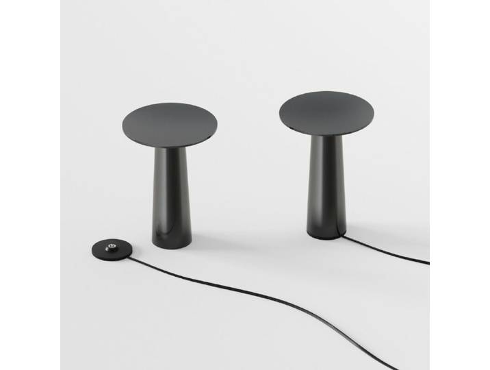 IP44.de Akku-Tischleuchte lix mini - (dark) chrome Clean, Modern