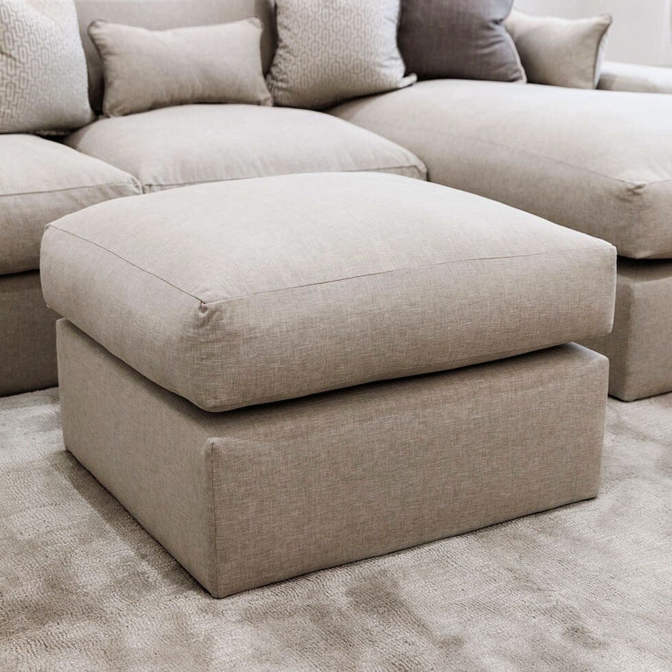 Tribeca Warm Grey Sofa Range, Medium Footstool