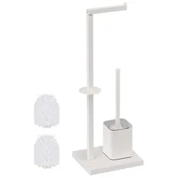 Relaxdays WC Garnitur aus Metall Weiß,Schwarz