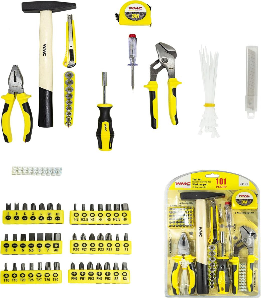 WMC gereedschapset 101-delig met ringsleutels, schroevendraaiers en bits