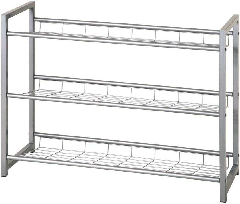 Pharao24.de Metall Schuhregal in Alufarben lackiert 80 cm breit