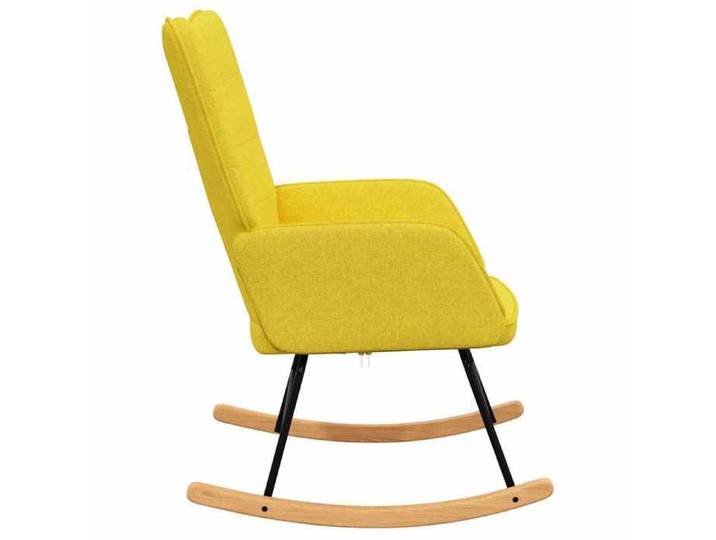 Fauteuil Allaitement - Jaune - Chaise à bascule - Rocking Chair - Jaune moutarde Tissu 61x78x98 cm F1467
