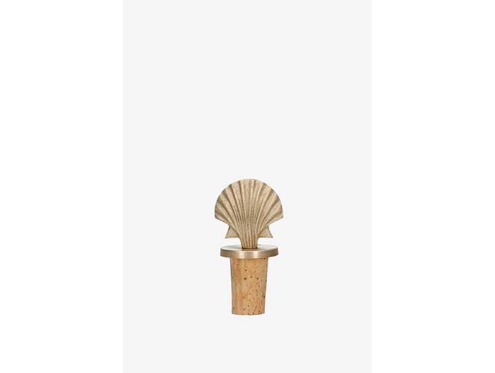 Goudkleurige flesstopper met schelp