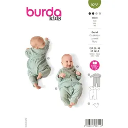 burda Schnitt 9258 "Overall & Halstuch" für Babys & Kleinkinder