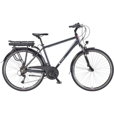 E-Bike TELEFUNKEN "E-Trekking Expedition XT485 Herren" Gr. 48, grau (anthrazit, schwarz), Elektrofahrräder, 48cm, 28 Zoll (71,12cm), Pedelec, Elektrofahrrad, Trekkingrad, Herren, innerhalb StVZO, 28 Zoll