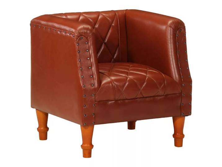 VidaXL - Sessel leder, One Size, Braun
