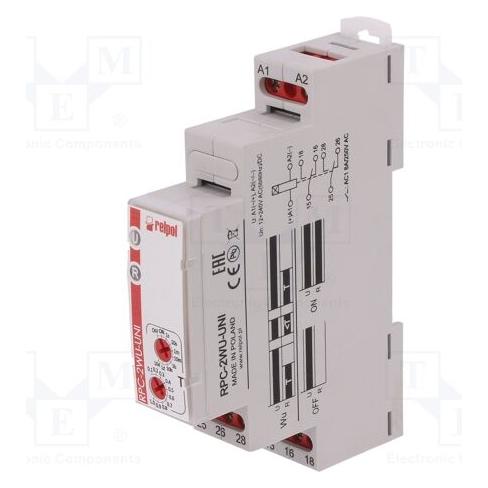 Relpol Zeitrelais 2P 1sec-10days 12-240V AC/DC 50/60Hz ansprechverzögert RPC-2WU-UNI (863197) (863197)